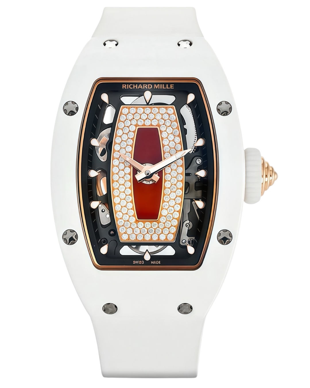Часы Richard Mille RM07-01 White Ceramic (Red Lips)