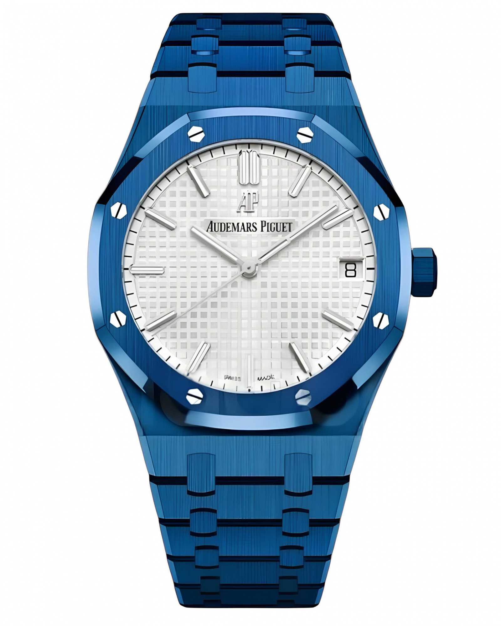 Часы Audemars Piguet Royal Oak Ceramic 15500ST Full Blue Ceramic White Dial